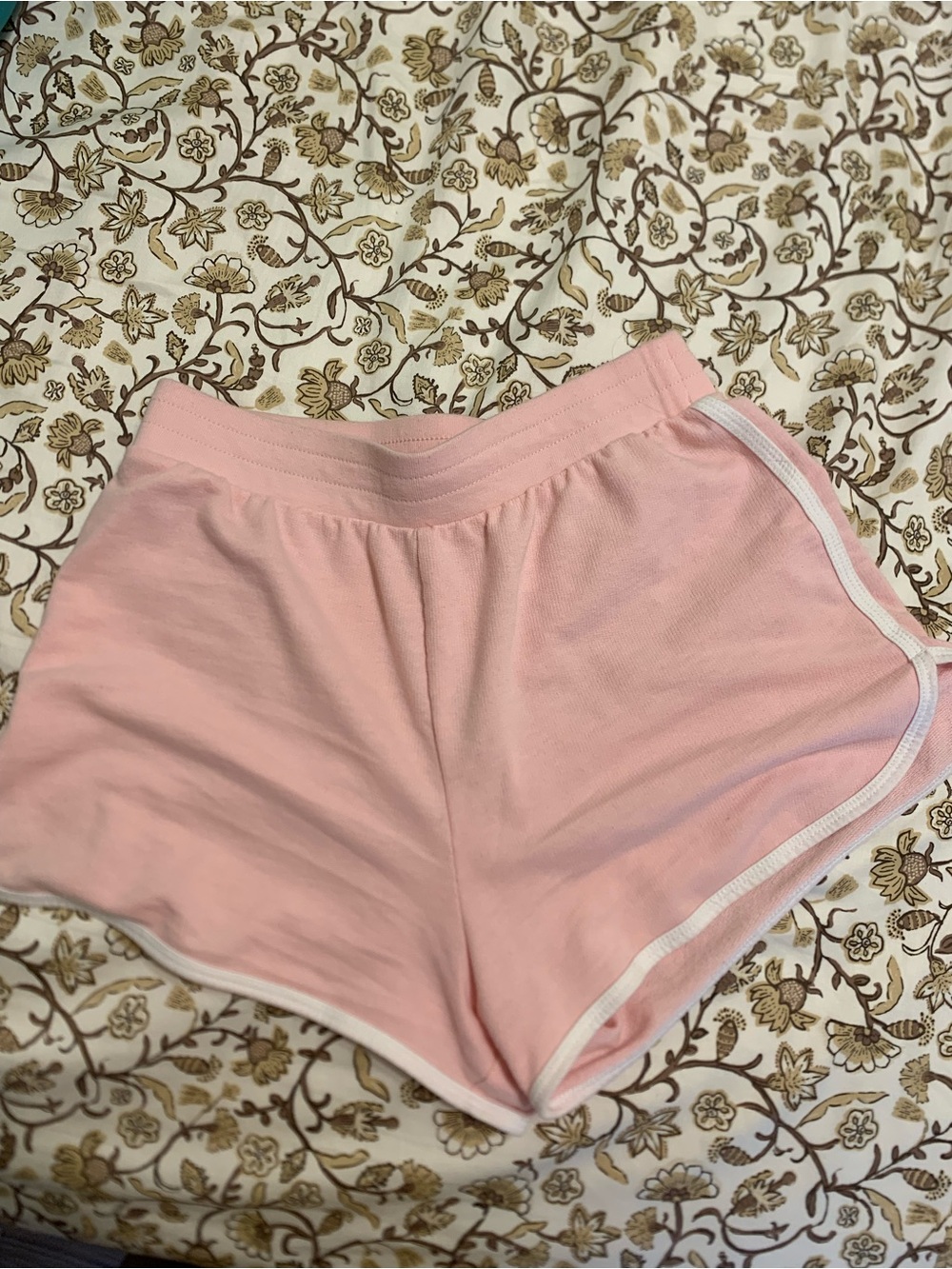No Boundaries Pink Athletic Shorts with White Trim